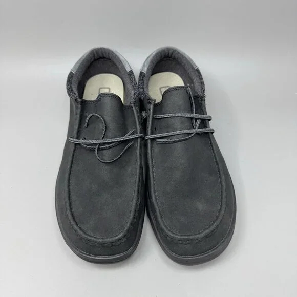 Hey Dude Paul Craft Leather Black Casual Comfort Men Shoes US Size 13 - Picture 5 of 9